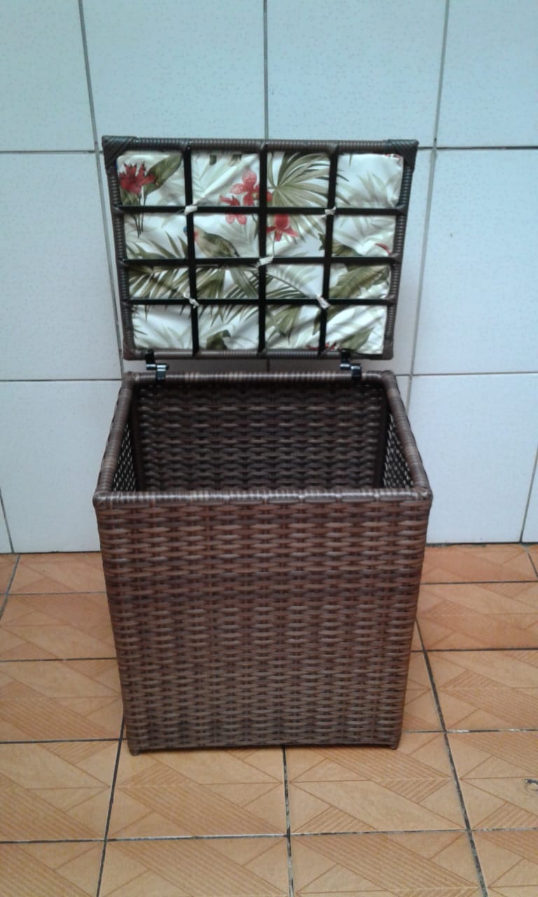 Puff baú em fibra sintética - Imagem 5